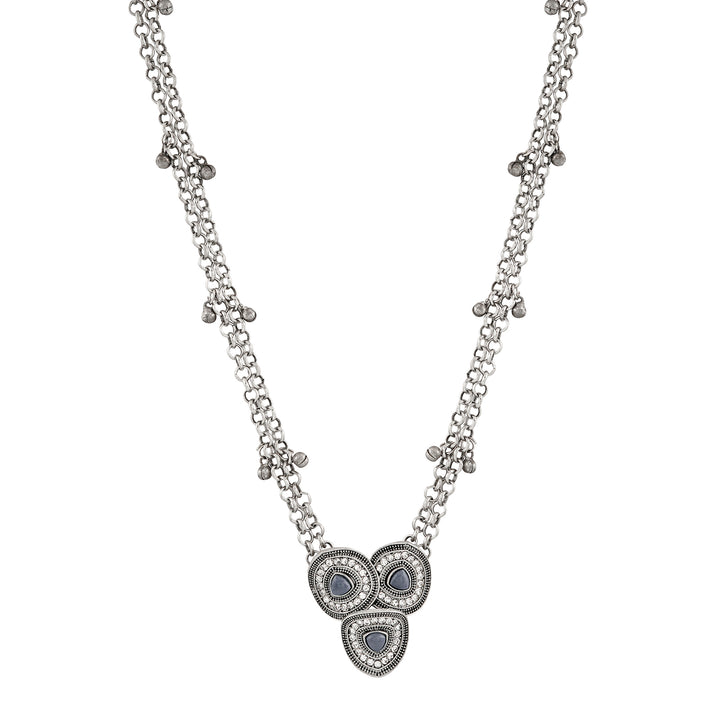 Teejh Anaira Silver Grey Necklace