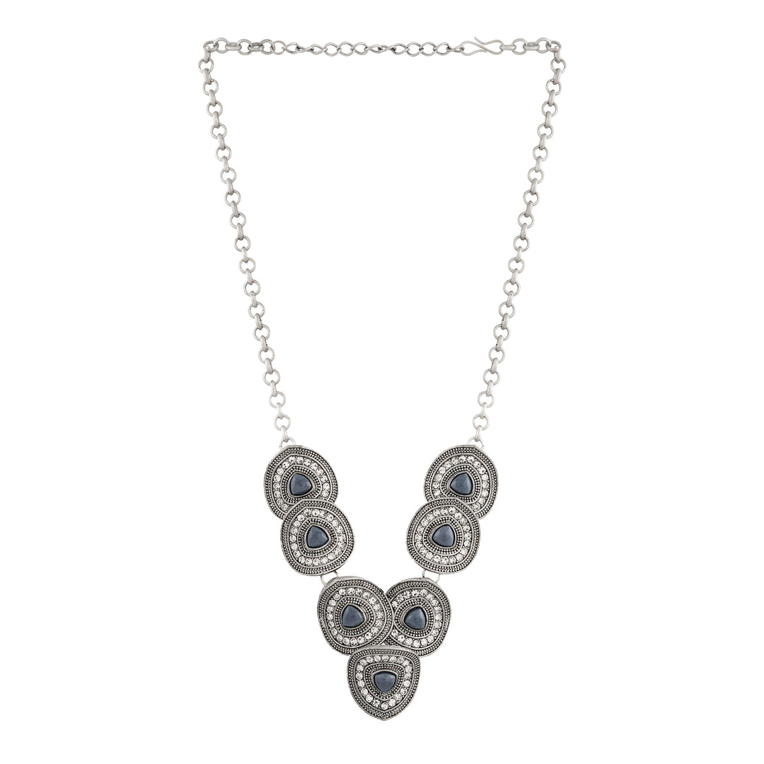 Teejh Chahat Silver Grey Necklace