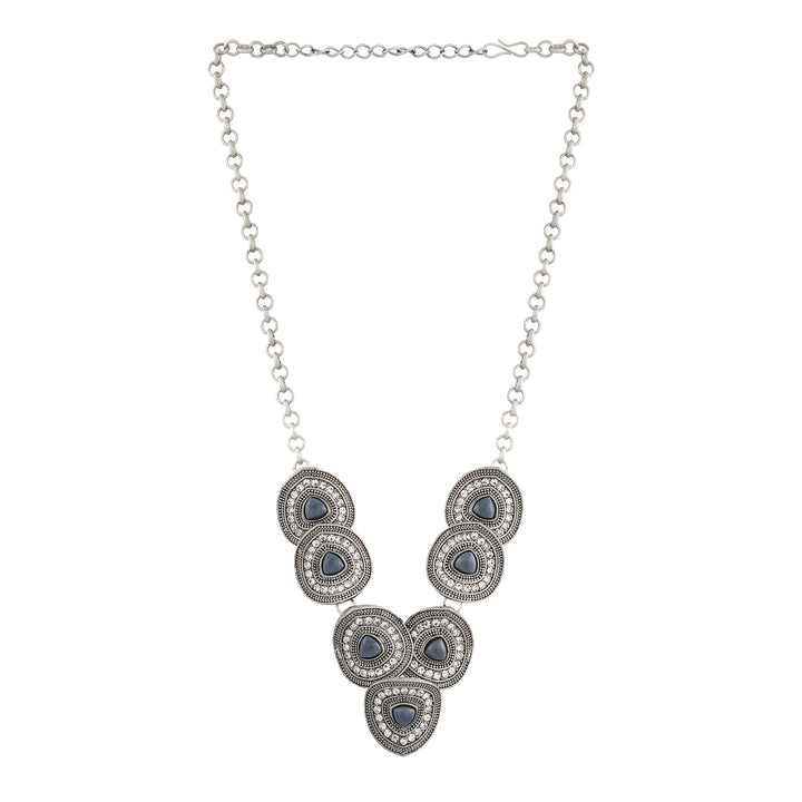 Teejh Chahat Silver Grey Necklace