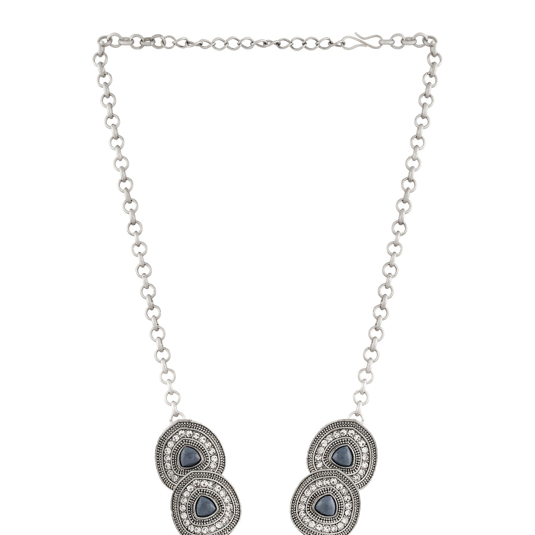 Teejh Chahat Silver Grey Necklace