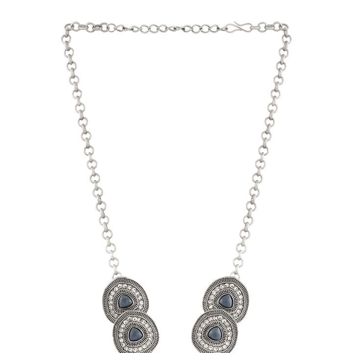 Teejh Chahat Silver Grey Necklace