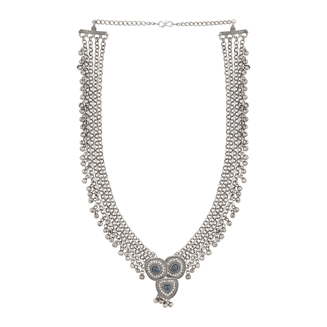 Teejh Kimaya Silver Grey Necklace