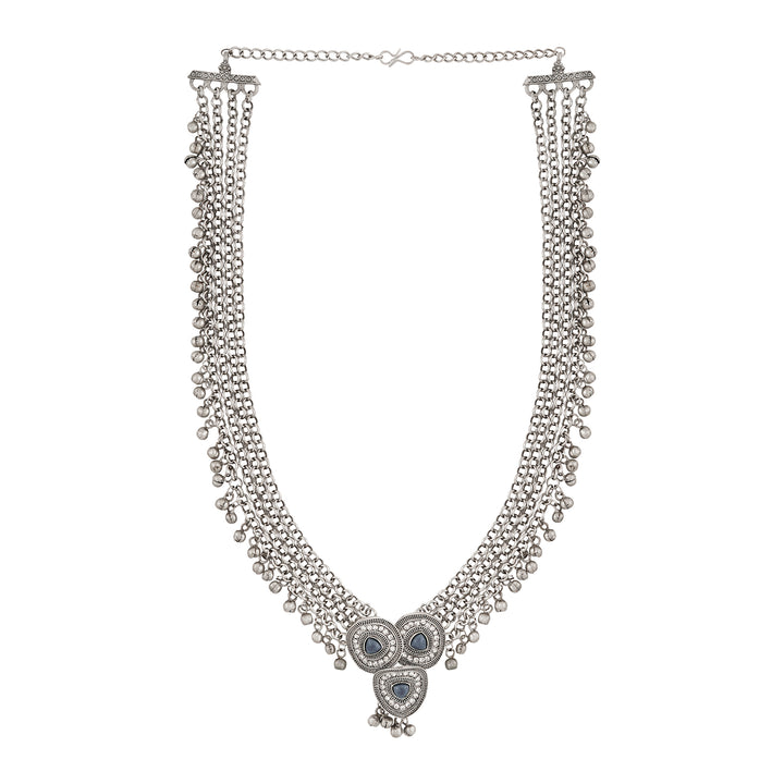 Teejh Kimaya Silver Grey Necklace