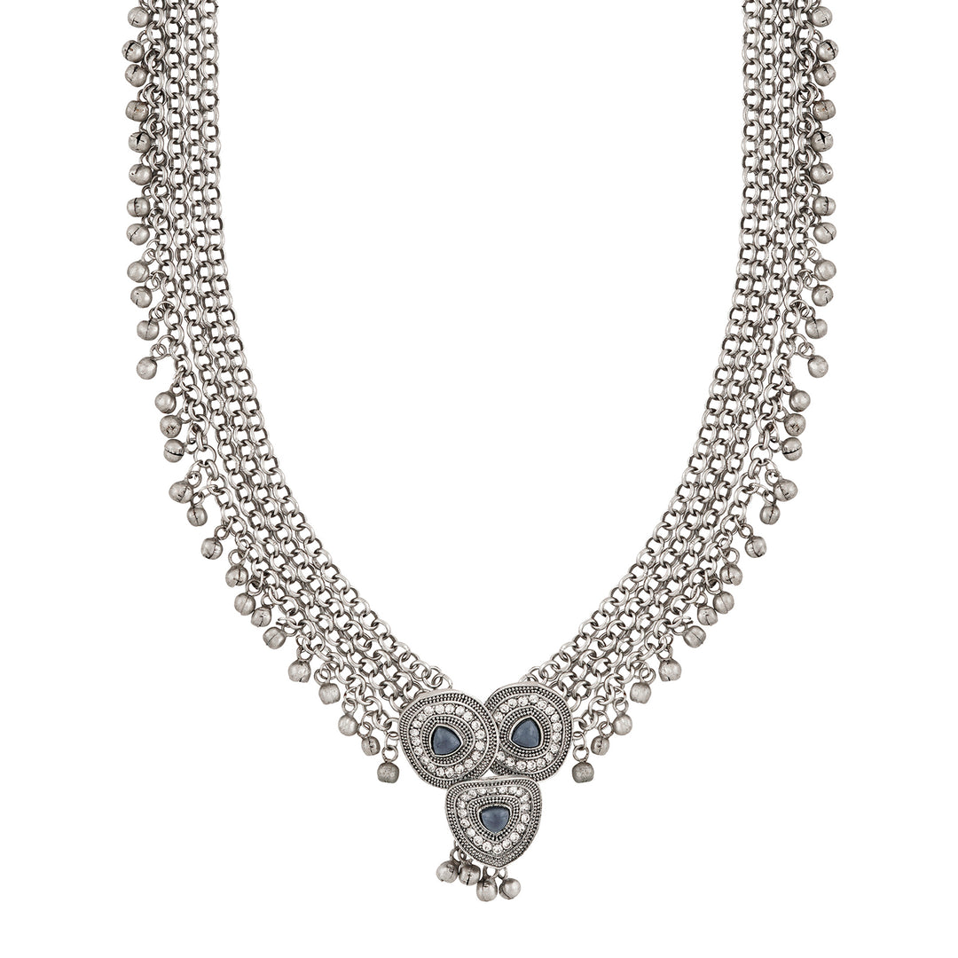 Teejh Kimaya Silver Grey Necklace