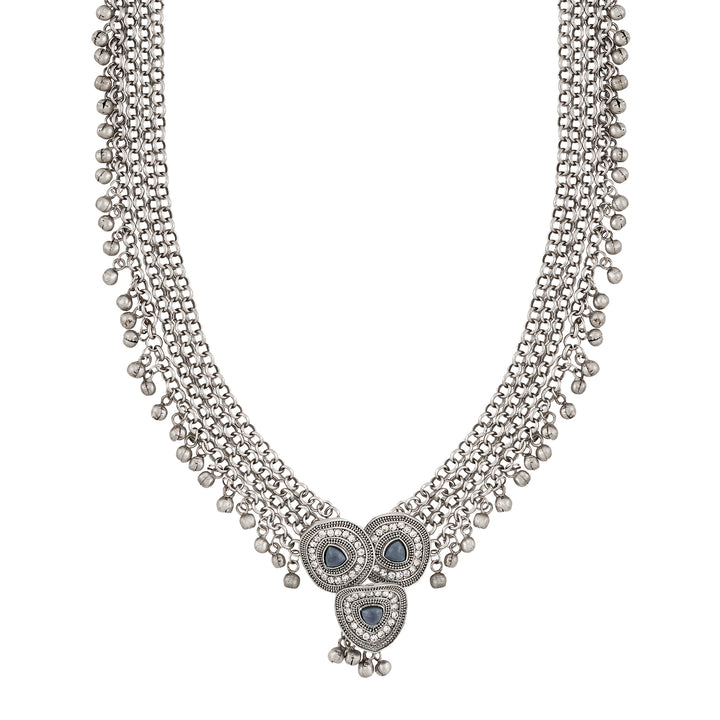 Teejh Kimaya Silver Grey Necklace