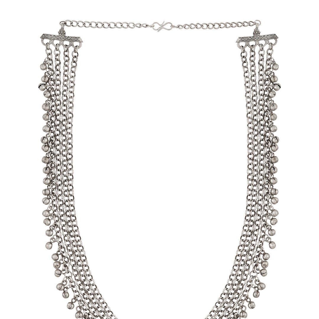 Teejh Kimaya Silver Grey Necklace