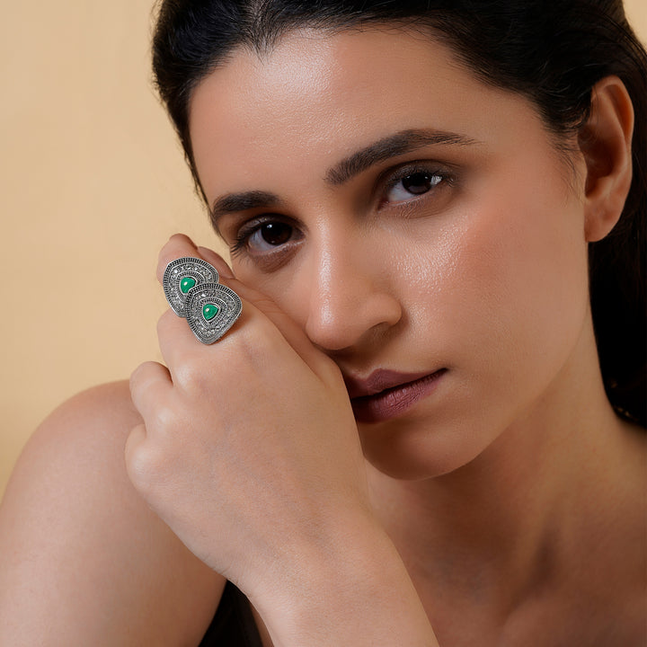 Teejh Bahuli Silver Turquoise Ring