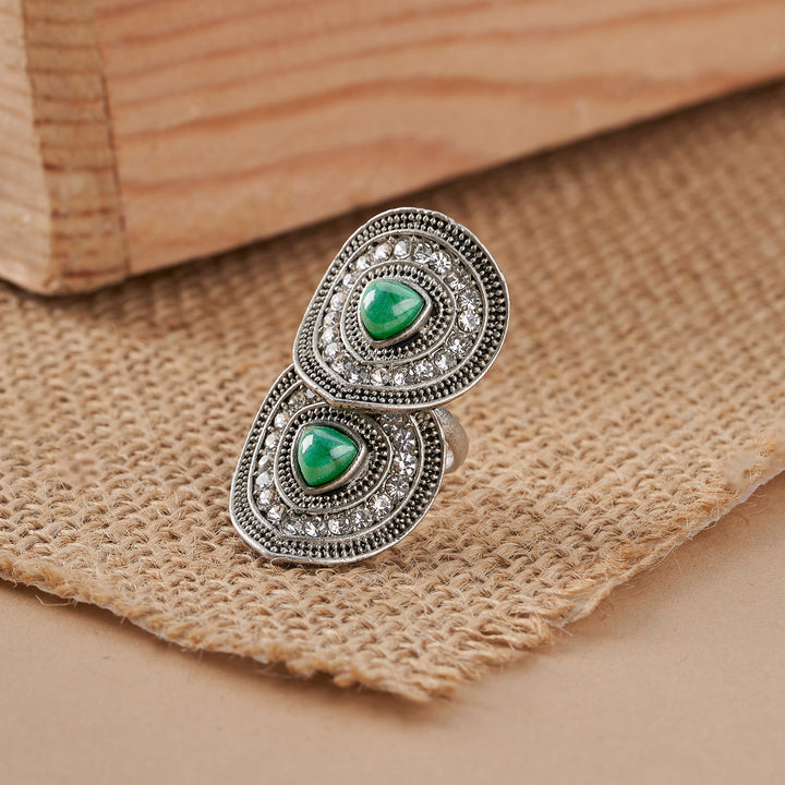 Teejh Bahuli Silver Turquoise Ring