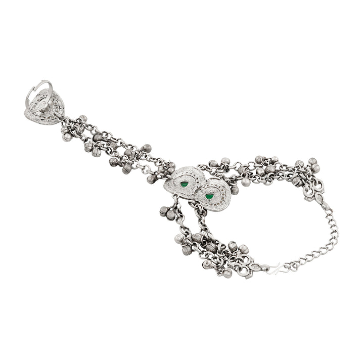 Teejh Yashwi Silver Turquoise Hathphool