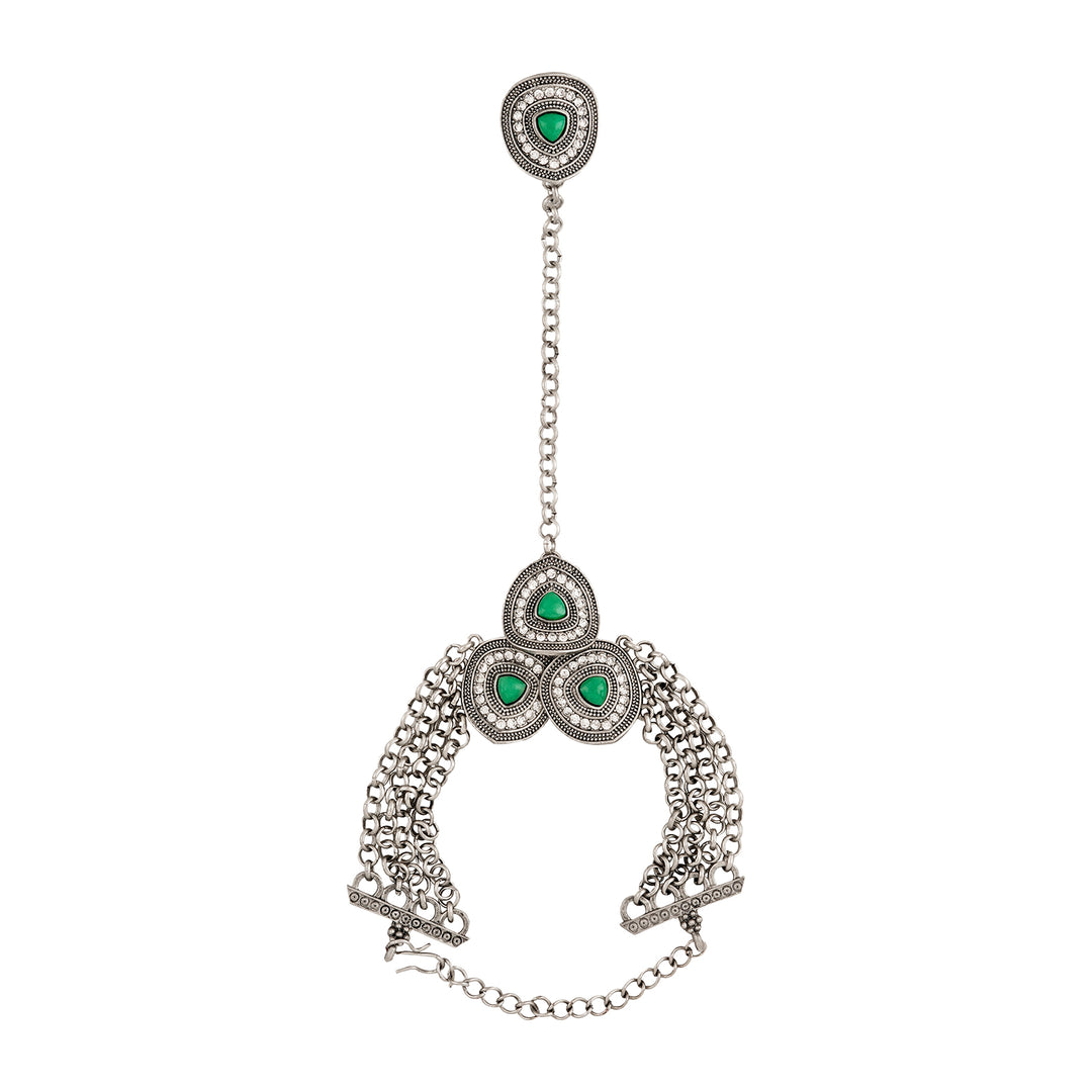 Teejh Khushboo Silver Turquoise Hathphool