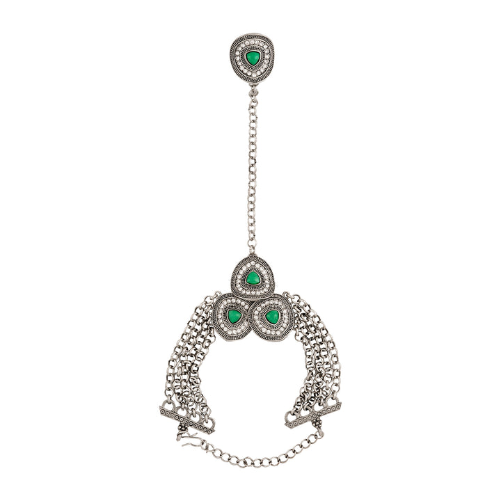 Teejh Khushboo Silver Turquoise Hathphool
