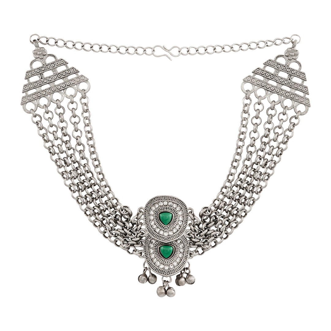 Teejh Aarti Silver Turquoise Necklace