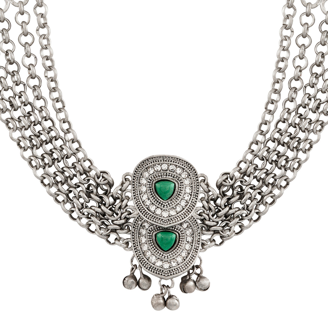 Teejh Aarti Silver Turquoise Necklace