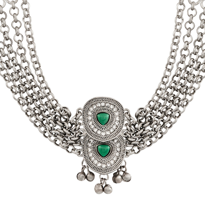 Teejh Aarti Silver Turquoise Necklace