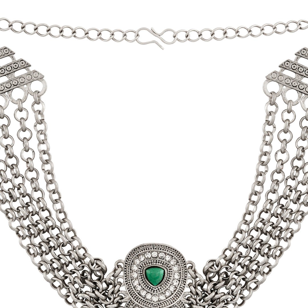 Teejh Aarti Silver Turquoise Necklace