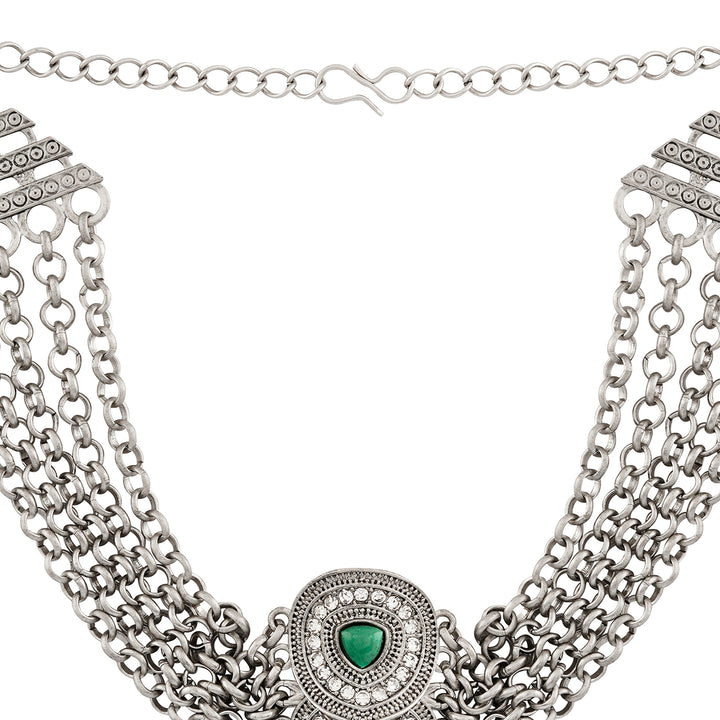 Teejh Aarti Silver Turquoise Necklace
