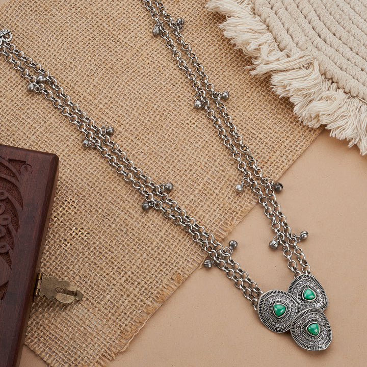 Teejh Aprimoksh Silver Turquoise Necklace