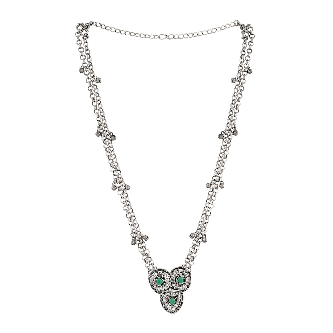 Teejh Aprimoksh Silver Turquoise Necklace