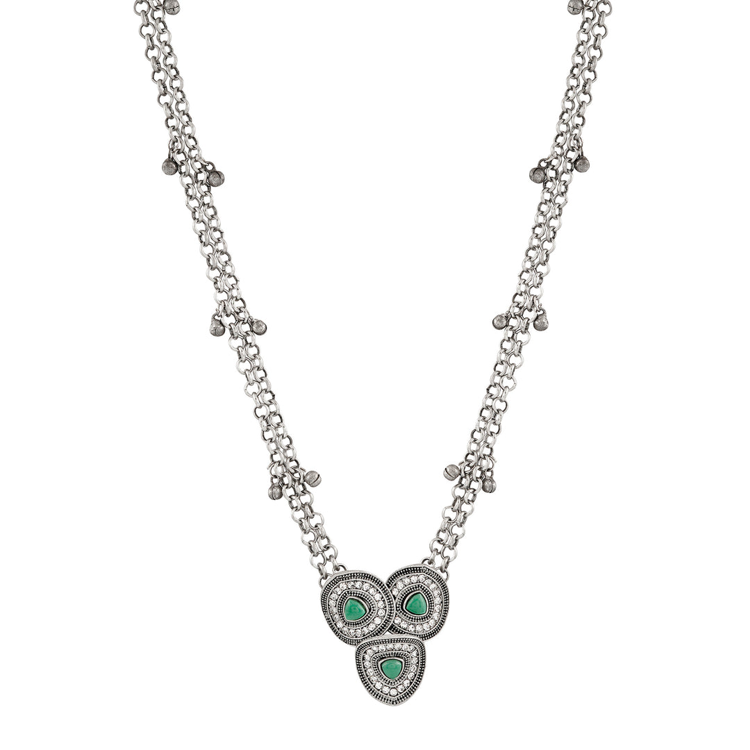 Teejh Aprimoksh Silver Turquoise Necklace