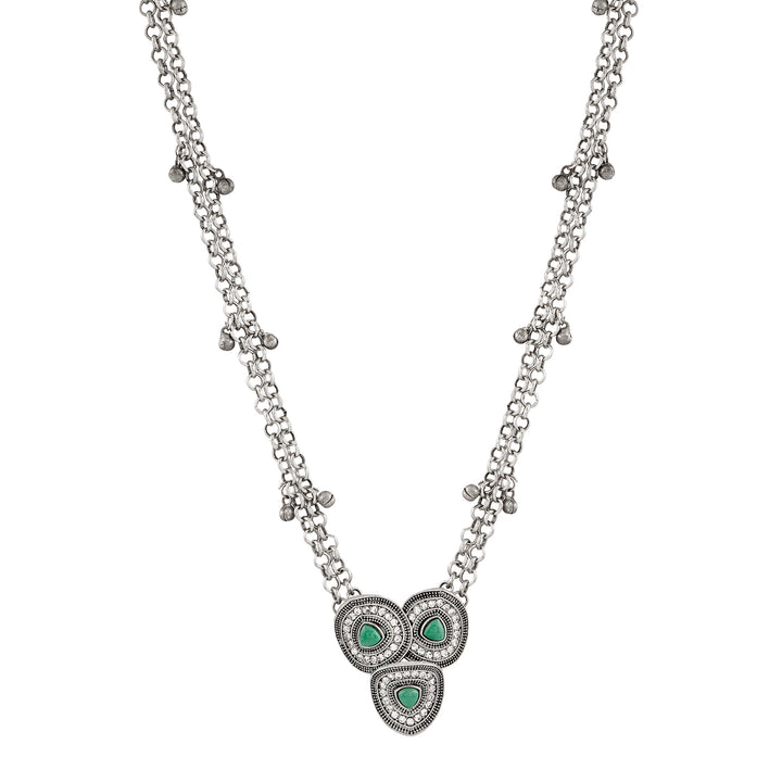 Teejh Aprimoksh Silver Turquoise Necklace