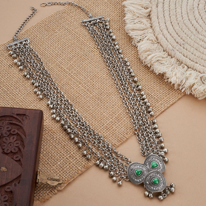 Teejh Suhasi Silver Turquoise Necklace