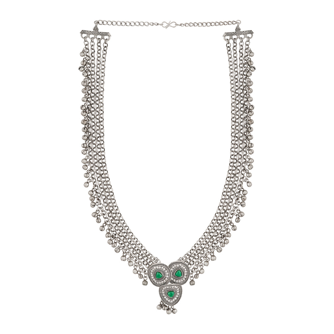 Teejh Suhasi Silver Turquoise Necklace
