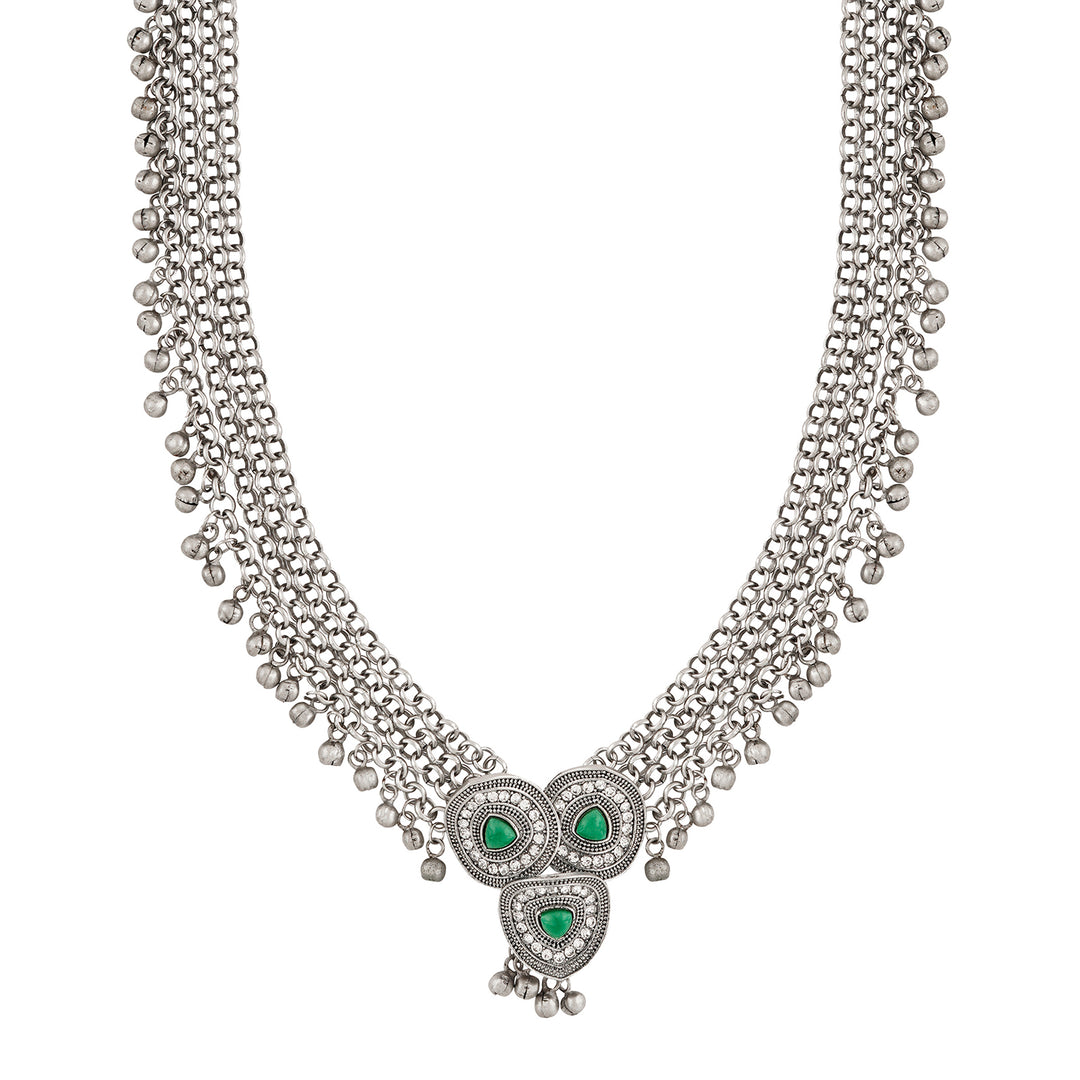 Teejh Suhasi Silver Turquoise Necklace