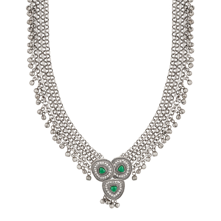 Teejh Suhasi Silver Turquoise Necklace