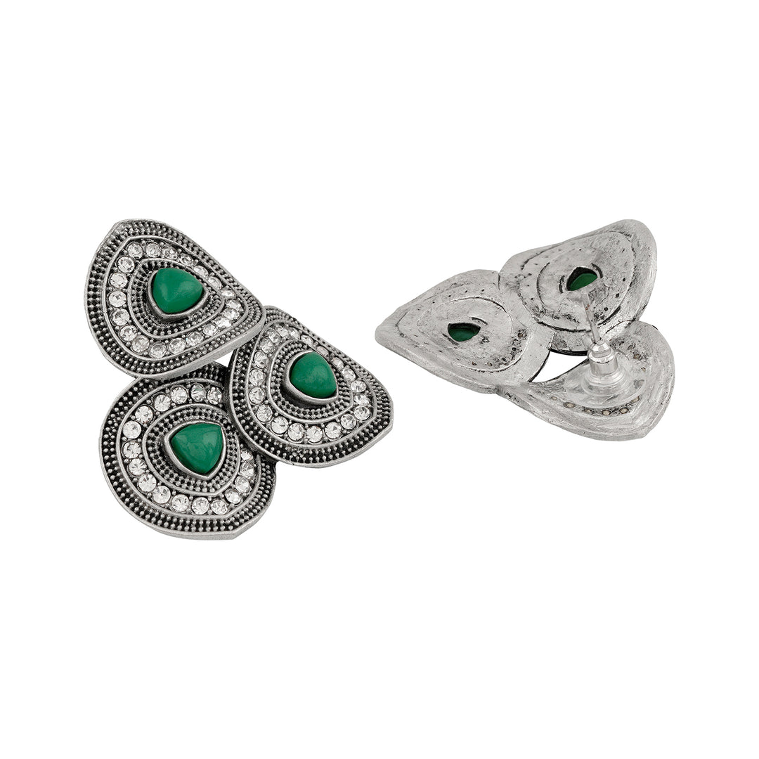 Teejh Daya Silver Green Stud