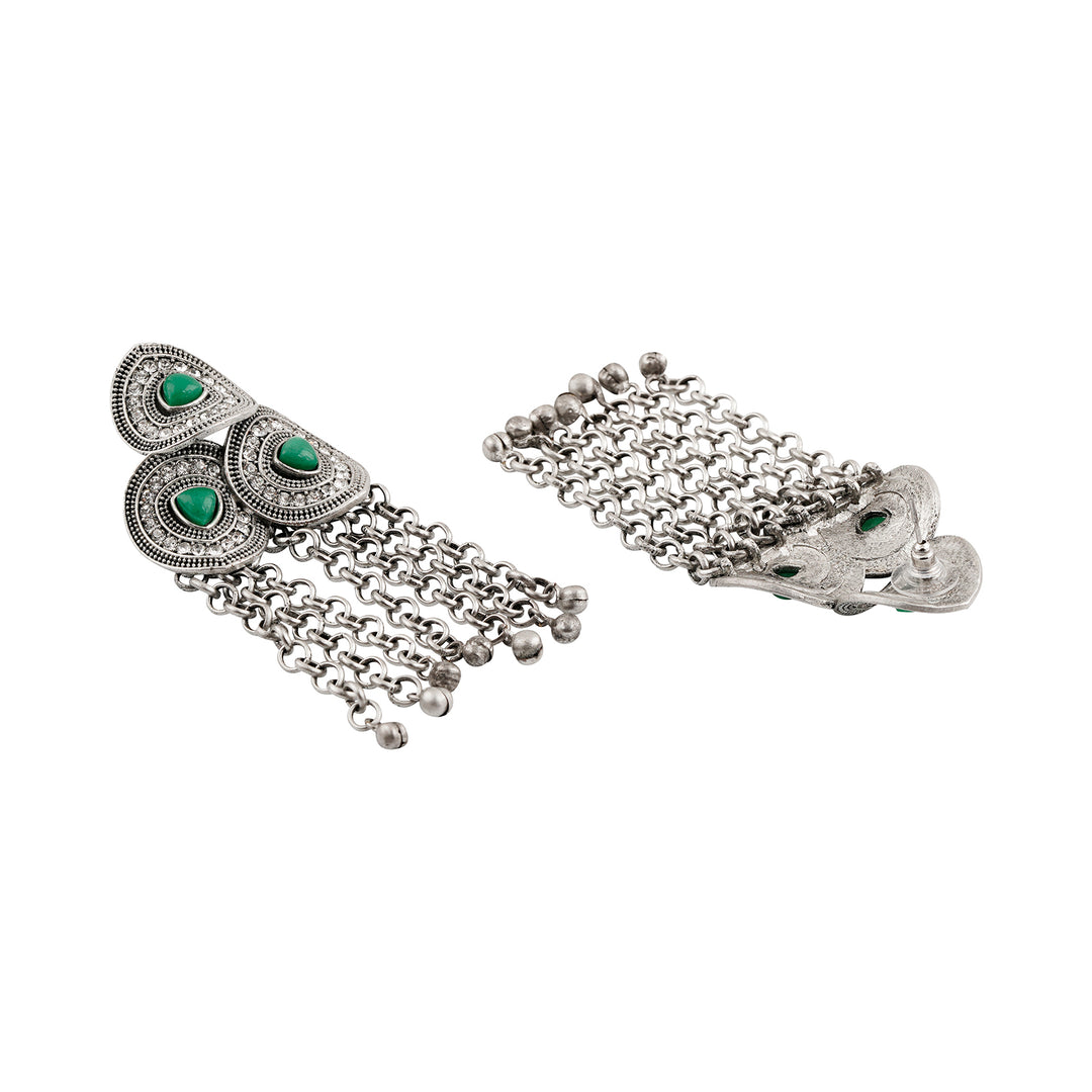 Teejh Janani Silver Green Earring