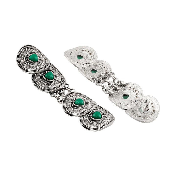 Teejh Pushpa Silver Green Earring