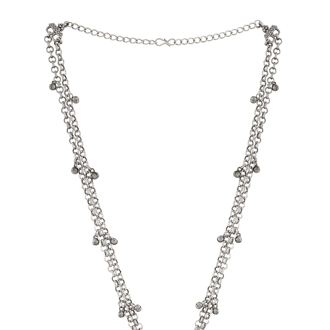 Teejh Pavani Silver Green Necklace