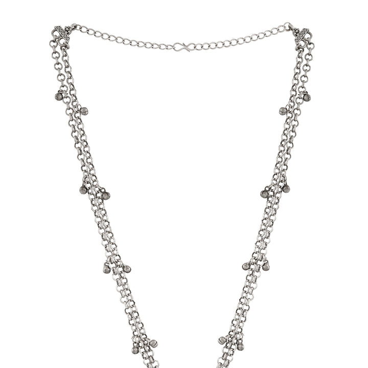 Teejh Pavani Silver Green Necklace