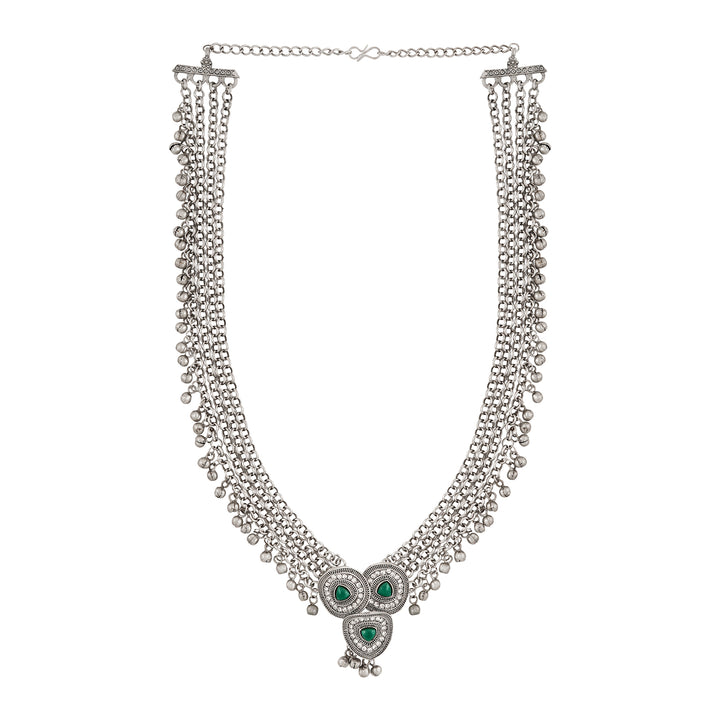 Teejh Esha Silver Green Necklace