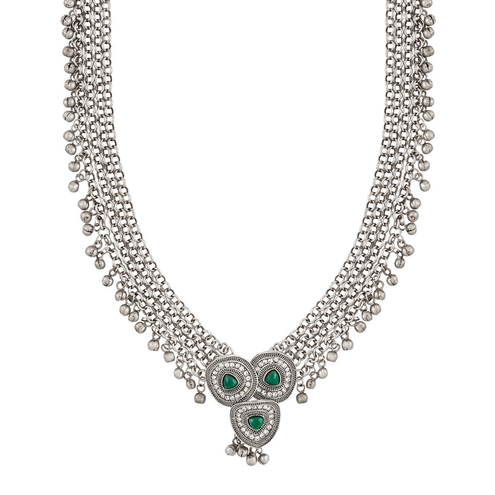 Teejh Esha Silver Green Necklace