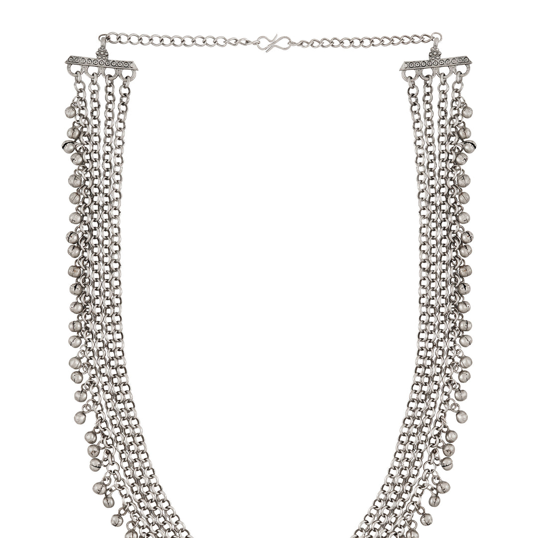 Teejh Esha Silver Green Necklace