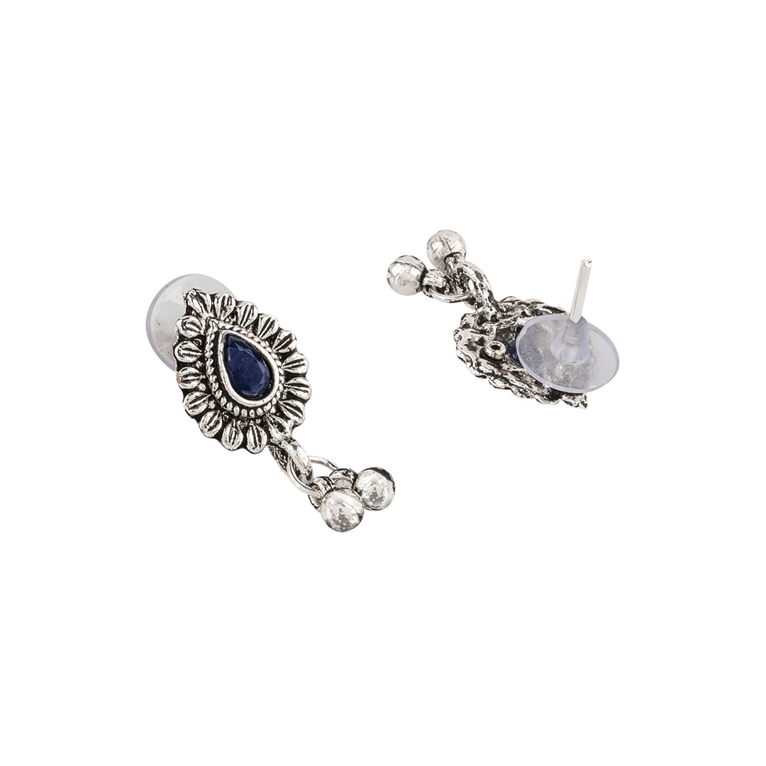Teejh Chogada Multicolored Silver Oxidised Necklace Set