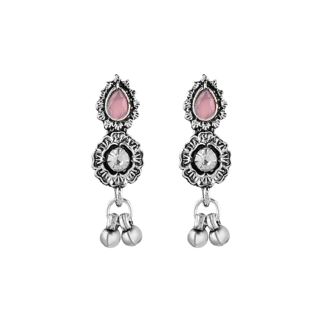 Teejh Dholi Taro Dhol Baaje Multicolored Silver Oxidised Necklace Set