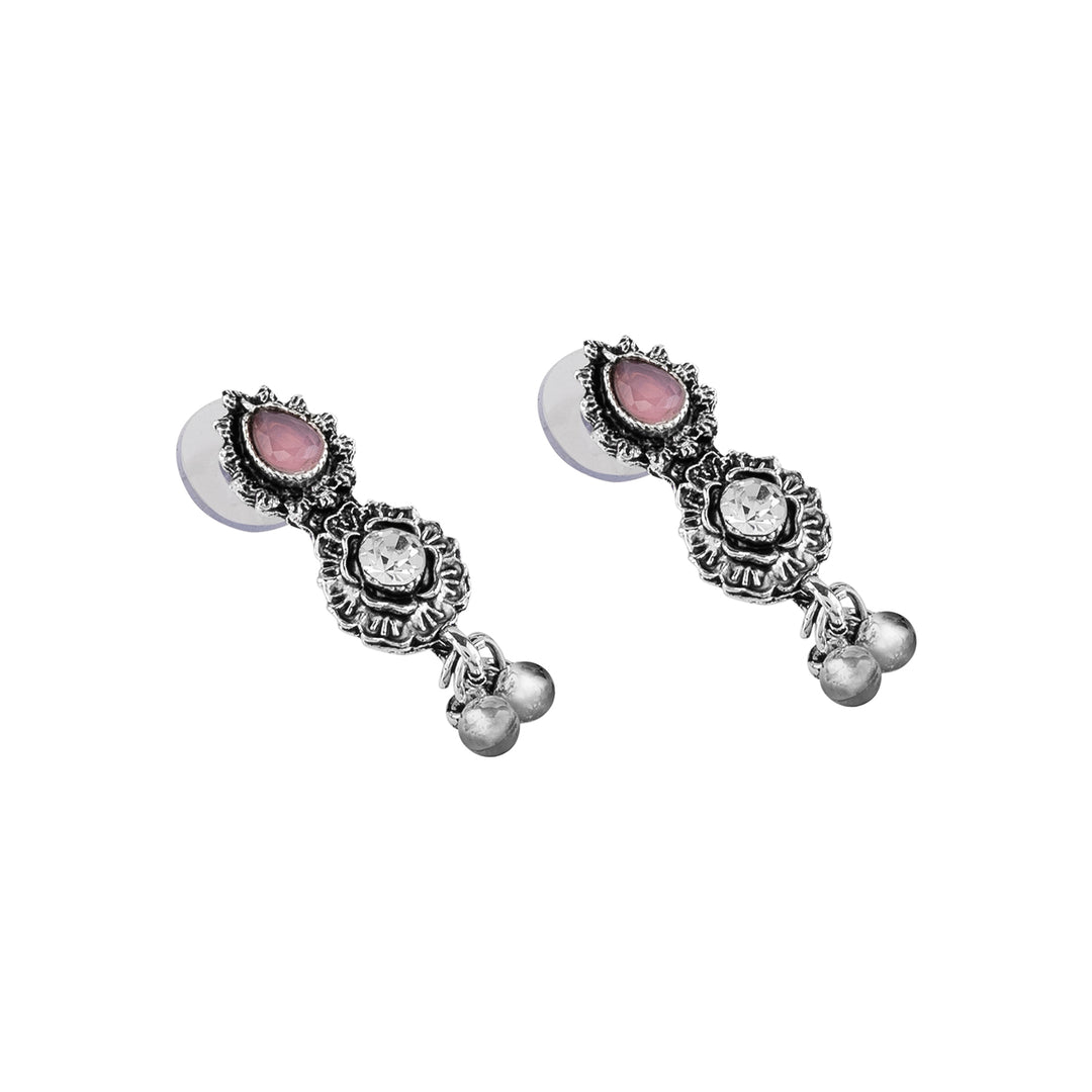 Teejh Dholi Taro Dhol Baaje Multicolored Silver Oxidised Necklace Set