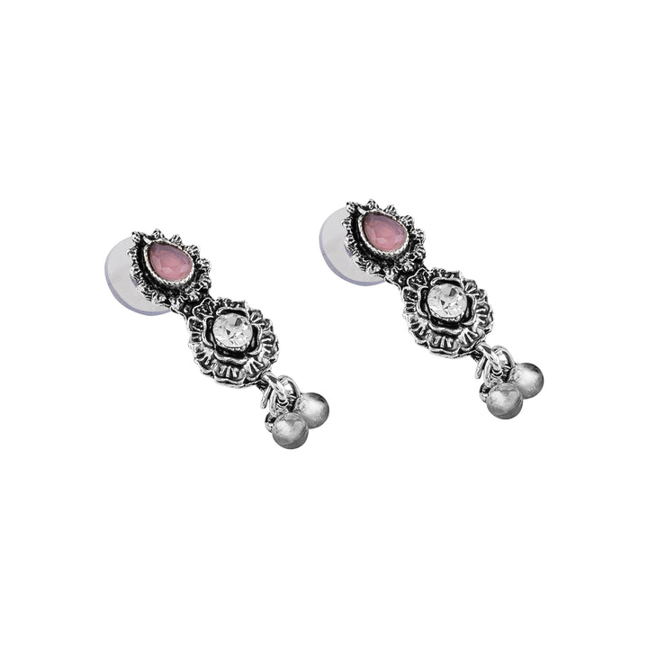 Teejh Dholi Taro Dhol Baaje Multicolored Silver Oxidised Necklace Set