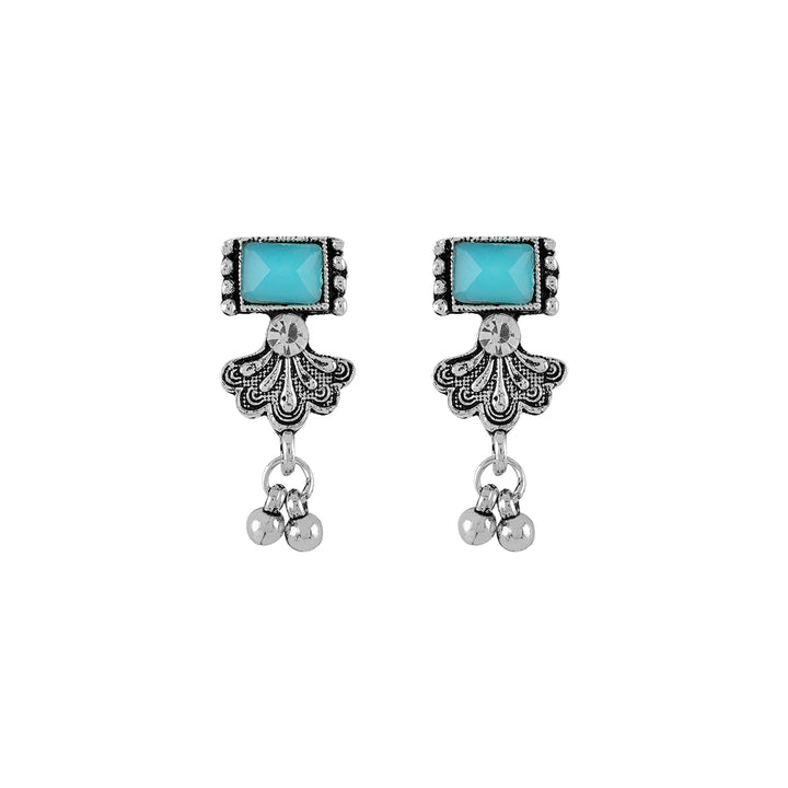 Teejh Nagada Sang Dhol Multicolored Silver Oxidised Necklace Set