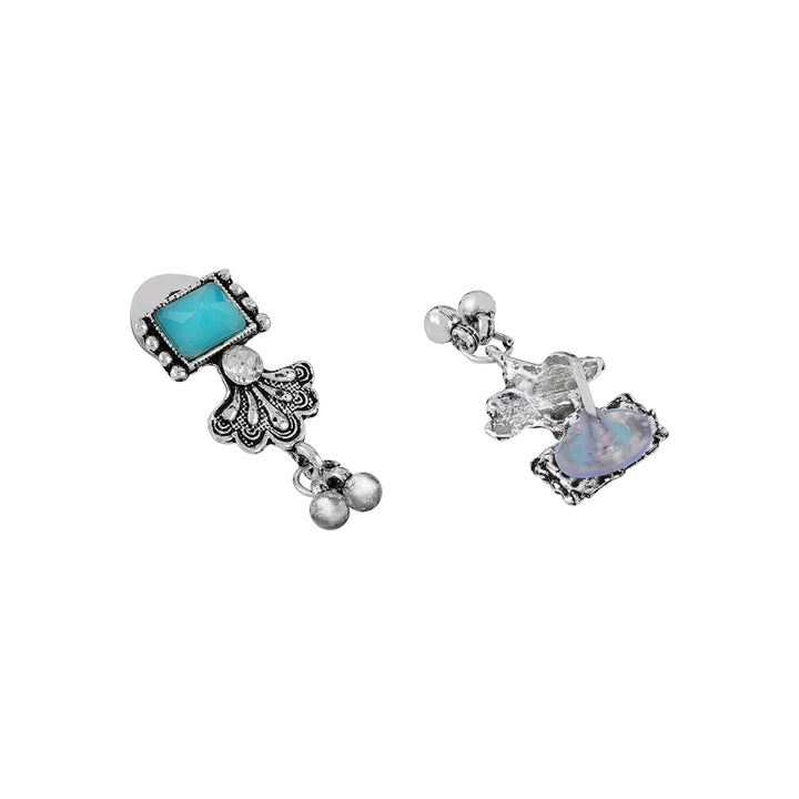 Teejh Nagada Sang Dhol Multicolored Silver Oxidised Necklace Set