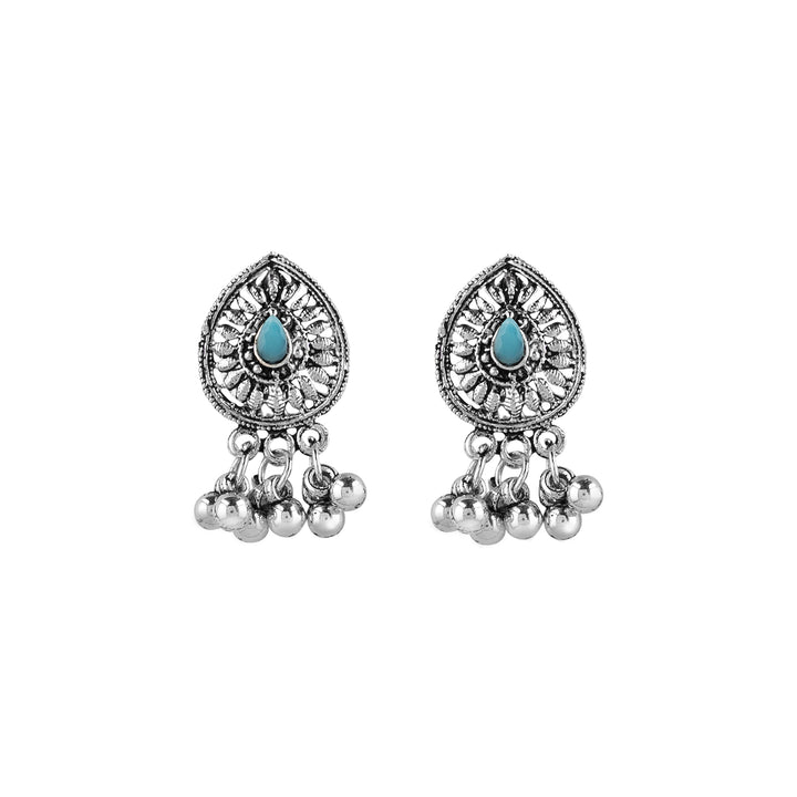 Teejh Odhani Multicolored Silver Oxidised Necklace Set