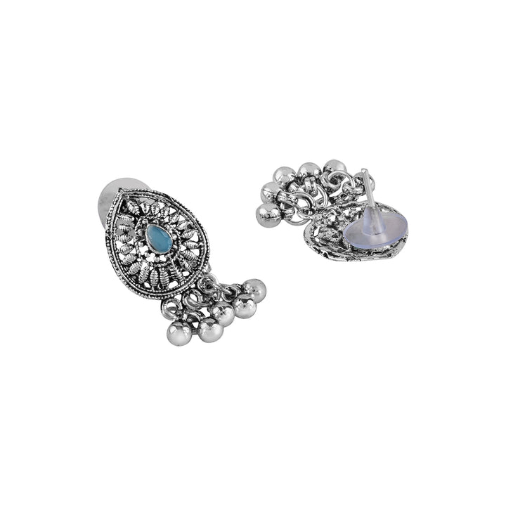 Teejh Odhani Multicolored Silver Oxidised Necklace Set