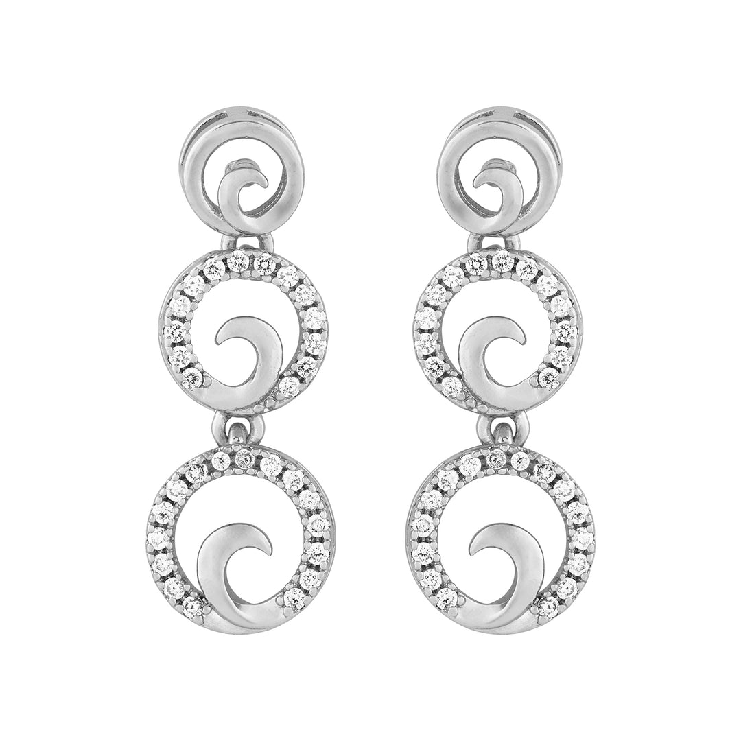 Teejh Rajput Radiance Silver Necklace Set With CZ White Stones