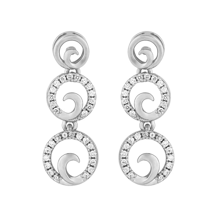 Teejh Rajput Radiance Silver Necklace Set With CZ White Stones