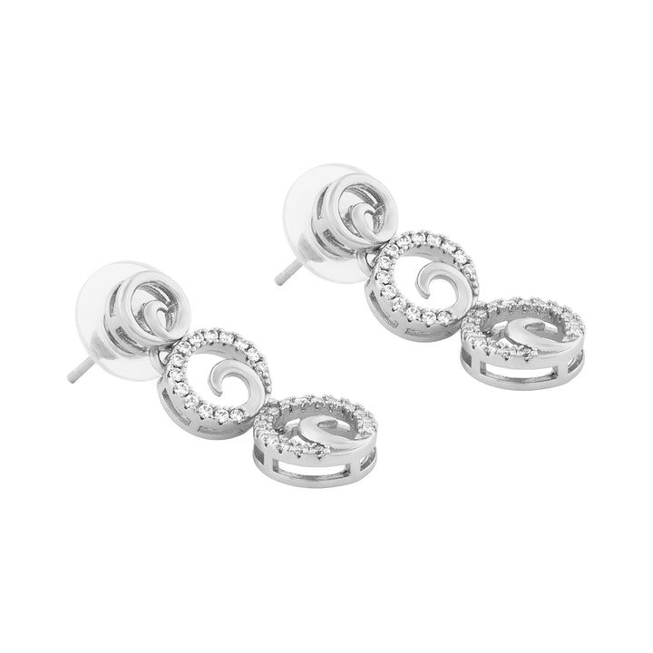 Teejh Rajput Radiance Silver Necklace Set With CZ White Stones