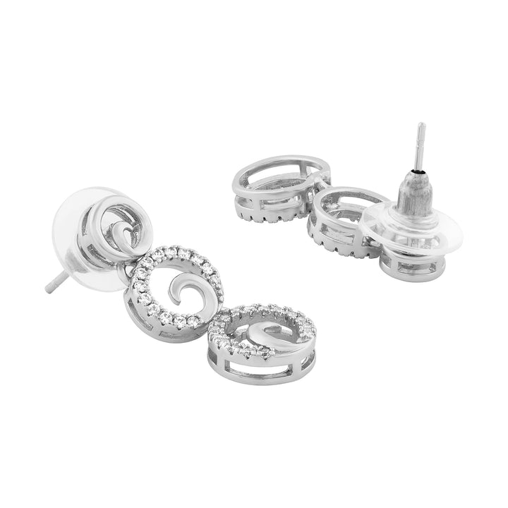 Teejh Rajput Radiance Silver Necklace Set With CZ White Stones