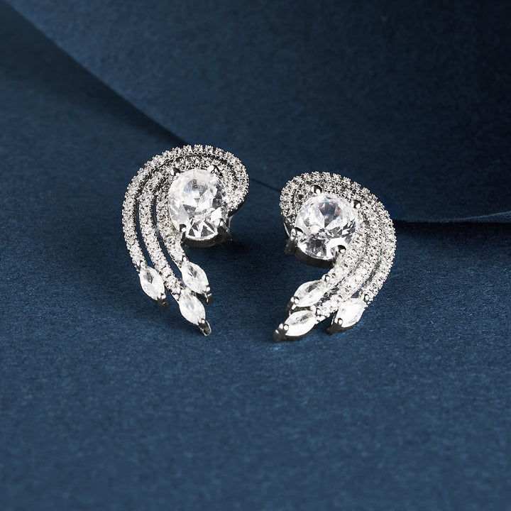 Teejh Majestic Mira CZ Stones  Silver Earrings