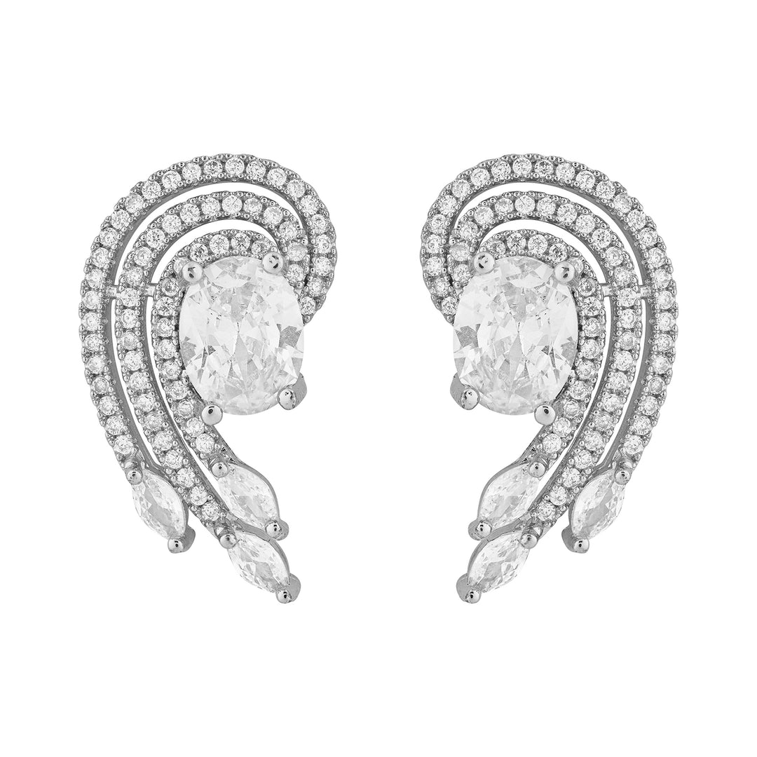 Teejh Majestic Mira CZ Stones  Silver Earrings